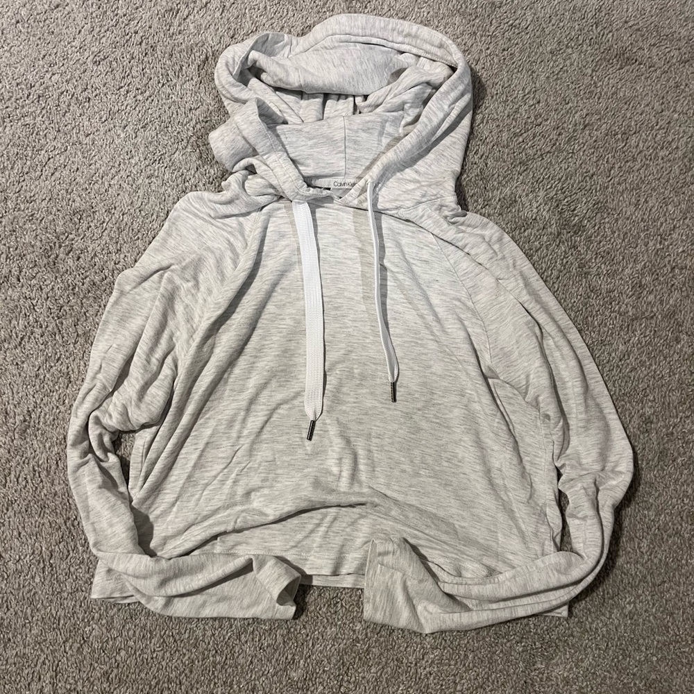 Calvin Klein Heather Gray Hooded Sleepwear Top size small